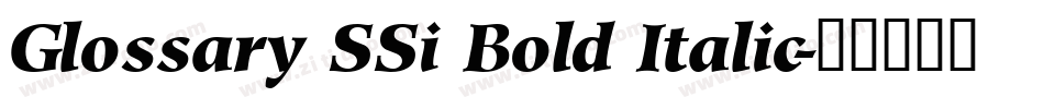 Glossary SSi Bold Italic字体转换